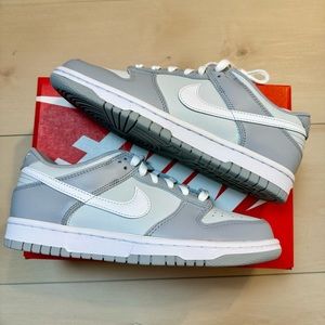 🩶 nike dunk low GS wolf grey white shoes